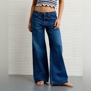 American Eagle Dreamy Drape Low Rise Ultra Wide-Leg Jeans